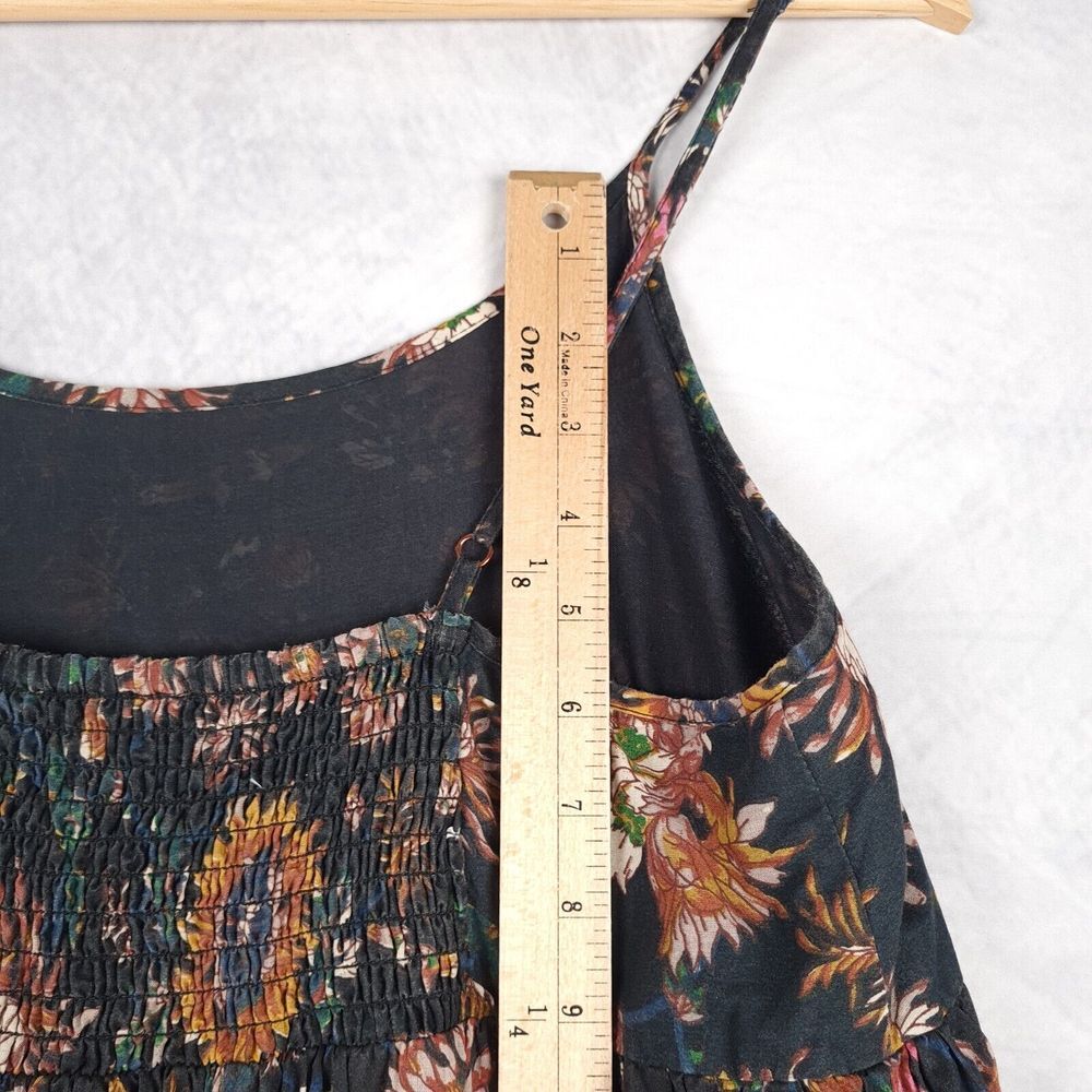 NATURAL LIFE Black Floral Maxi Dress with Green and Mustard Accents - Picture 13 of 16